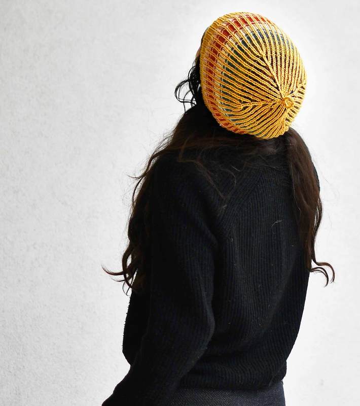 Casazul reversible brioche hat pattern by La Maison Rililie Designs